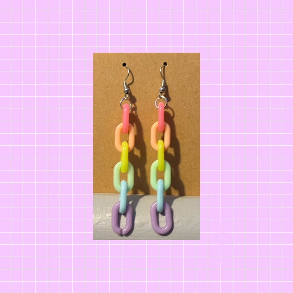 Rainbow chain earrings